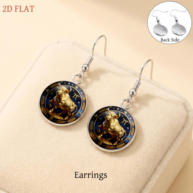 5pc Taurus Zodiac-Themed Necklace, Earrings & Brooch Set